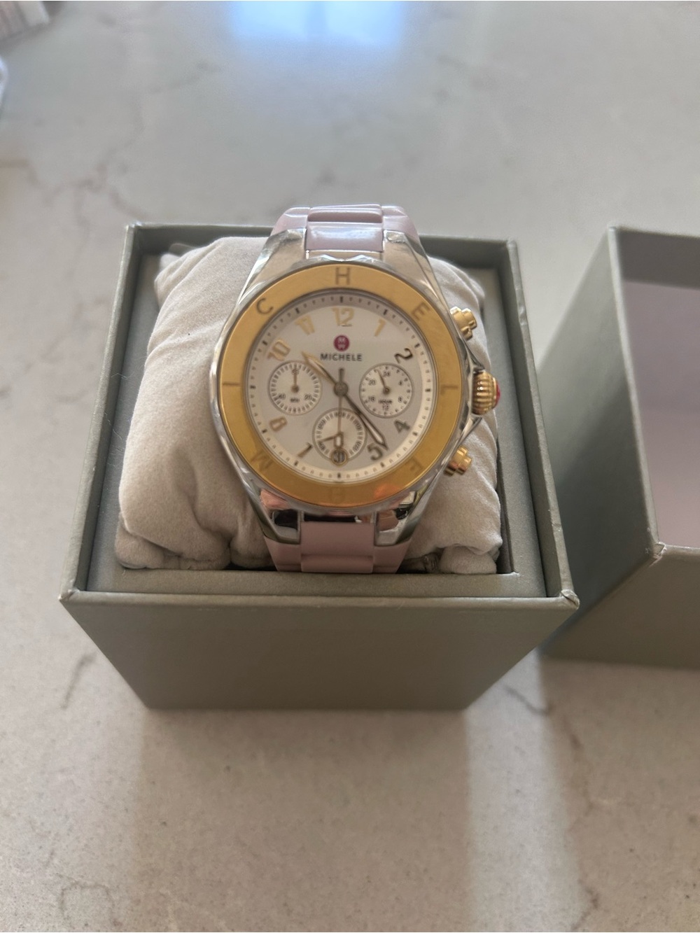 Michele Tahitan Mauve Rose Jelly Bean Watch 40 Mm